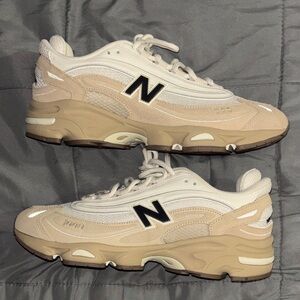 New Balance Tan and White Athletic Shoes